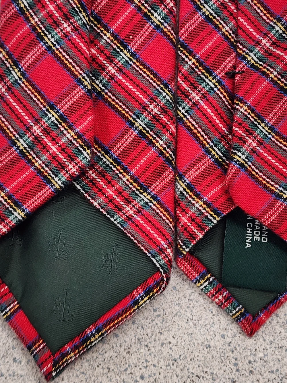 Lauren Ralph Lauren Mens Plaid Tartan Tie Red Green Holiday Festive